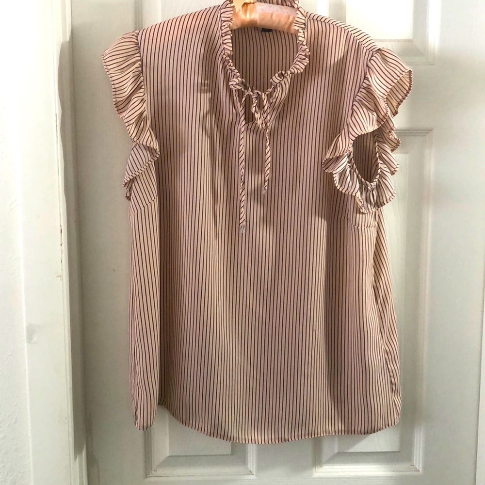Blush stripe blouse